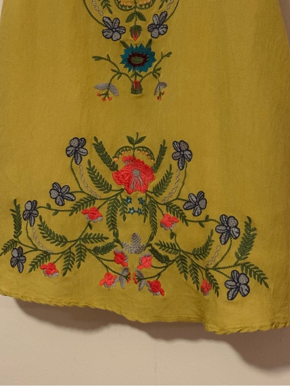 Umgee Sweet As Honey Boho Floral Embroidered Sleeveless Mini Shift Dress Tunic M - Picture 5 of 9